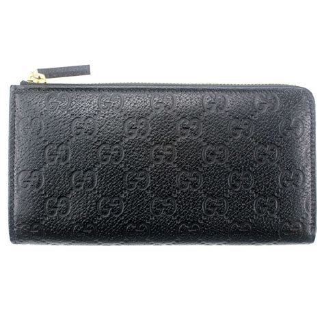 gucci black guccissima with gold gg logo wallet|gucci zipper wallet.